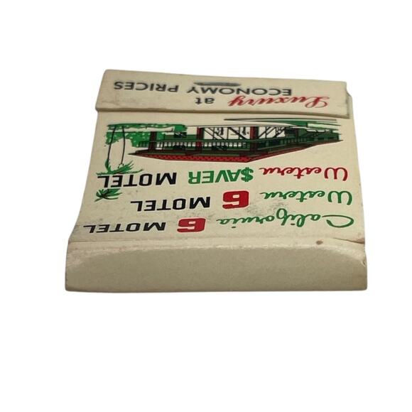 Vintage California Western 6 Saver Motel Advertising Matchbook Cover Unstruck - Picture 3 of 6